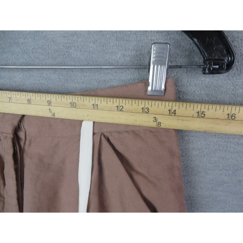 Aritzia Wilfred Womens Pants 00 XS Brown Linen Blend‎ Capri Drawstring Casual